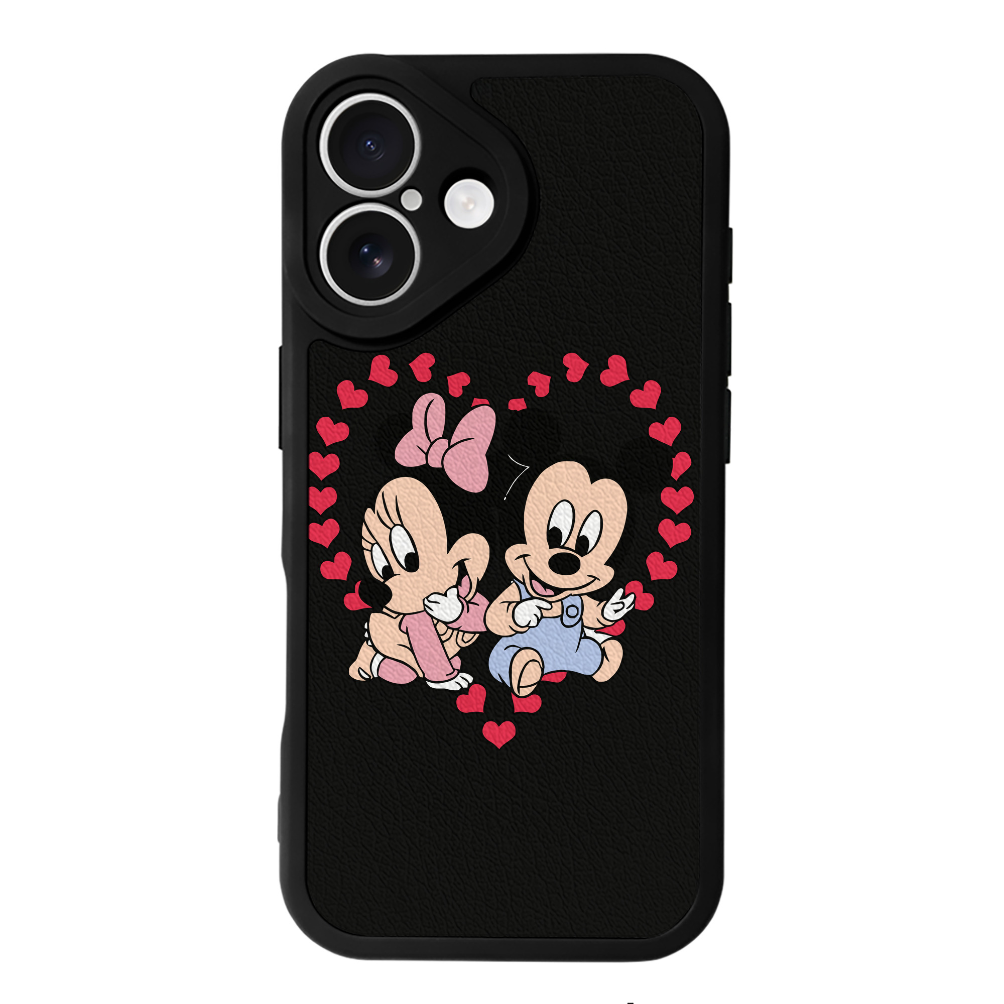 （画像用） ミッキーマウス Mickey Mouse 【iPhone 16シリーズ対応】シリコンスマホケース（レザー調） 材質：シリコン